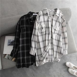 Plaid Light Jacket White by HYAKU