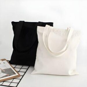 Canvas Plain Tote Bag Zip Edition - White 88946488