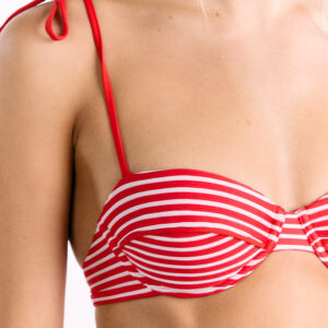 9.0 Swim Bianca Red Stripe Bikini Top