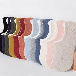Set of 7: No Show Socks Tangerine ( 7 pairs) by Lychee
