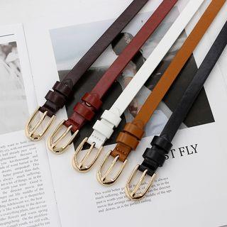 Faux Leather Thin Belt Coffee | Kinoxslone by Kinoxslone