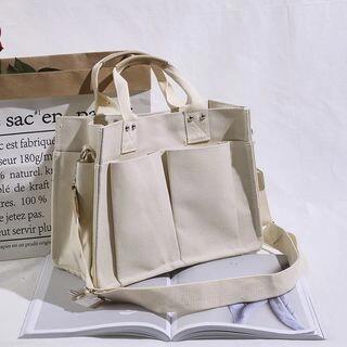 Canvas Tote Bag Black by TangTangBags