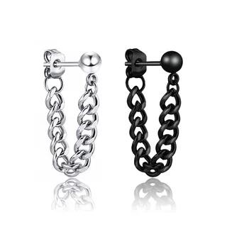 Unisex Stainless-Steel Chained Earring 1 Pc - Steel Color | Prushia by Prushia