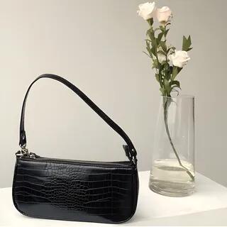 Croc Grain Hand Bag Coffee by Basaran