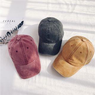 Plain Denim Baseball Cap Adjustable - Washed Coffee by Frior