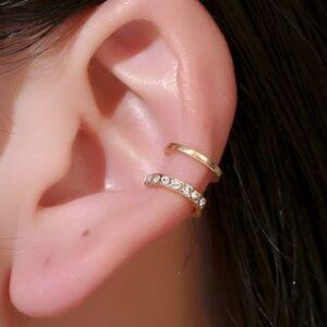 Rhinestone Layered Ear Cuff K4271 - 02 White | Seirios 99562659