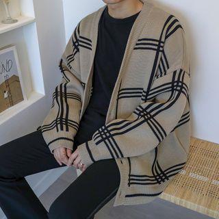 Oversized Plaid Cardigan Khaki by MRCYC