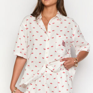 Alexea Cherry Print Pajama Shorts