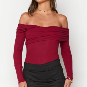 Ari Red Off Shoulder Bodysuit