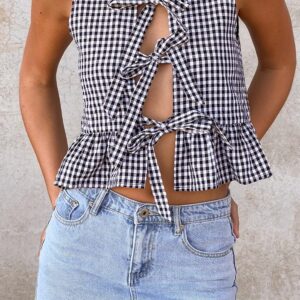Baxter Black Gingham Top