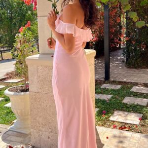 Bellflower Pink Chiffon Maxi Dress