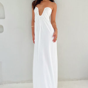Braelyn White Strapless Maxi Dress