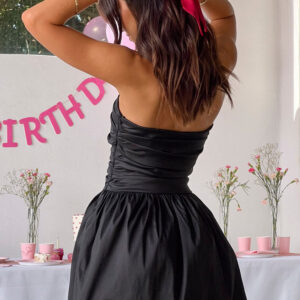 Call On Me Black Strapless Mini Dress