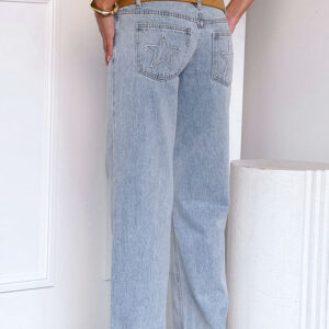 Clara Star Light Wash Denim Low Rise Jeans