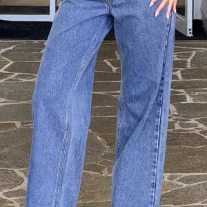 Clara Star Mid Wash Denim Low Rise Jeans