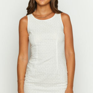 Elaine White Embroidery Mini Dress