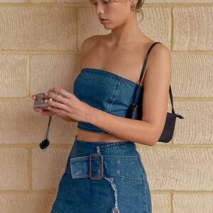 Elouise Buckle Denim Mini Skirt