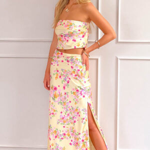 Genevieve Yellow Bloom Maxi Skirt