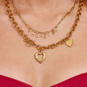 Gold Heart Chain Necklace