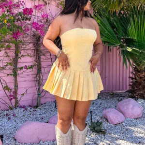 Good Days Yellow Strapless Mini Dress