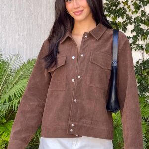 Hallie Suedette Chocolate Brown Jacket