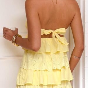 Hannah Yellow Strapless Mini Dress