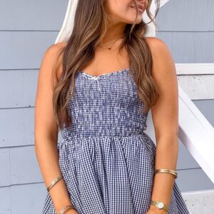 Heidi Navy Gingham Playsuit
