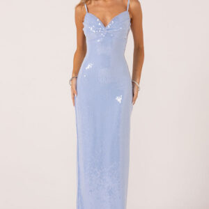 Honey Blue Sequin Maxi Dress
