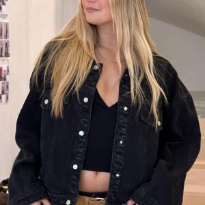 Hugo Black Oversized Denim Jacket