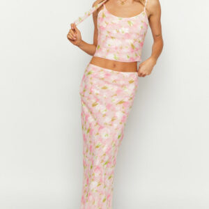 Irina Pink Print Maxi Skirt