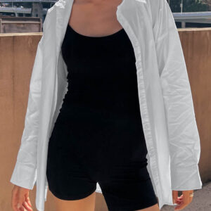Ivaliah White Oversized Button Up Shirt