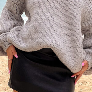 Jaimee Black PU Pebbled Mini Skirt