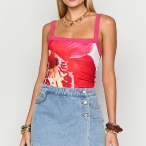 Joy Light Wash Denim Wrap Mini Skort