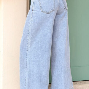 Khali Light Wash Denim Wide Leg Jeans