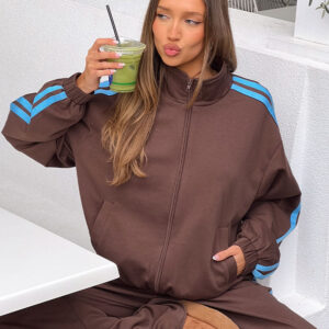Kosie Chocolate And Blue Stripe Jacket