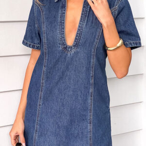 Lachie Dark Wash Denim Mini Dress
