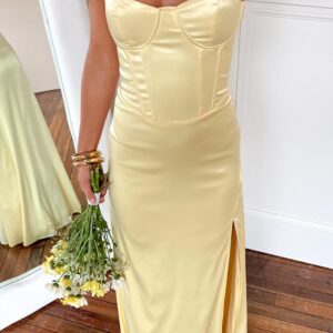 Lailani Yellow Corset Maxi Dress