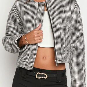 Lennie Black Gingham Quilted Jacket