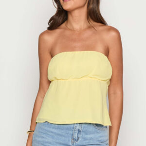 Lou Lou Yellow Strapless Top