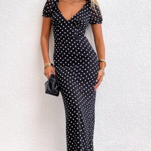 Lovella Black Polka Dot Maxi Dress