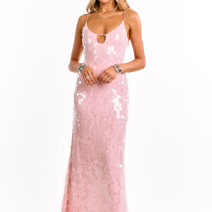 Lyanna Pink Sequin Maxi Dress