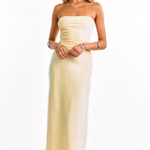 Maddix Yellow Strapless Formal Maxi Dress