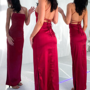 Manhattan Slip Formal Dress Wine