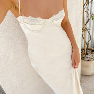 Mariana Cream Lace Bust Midi Dress