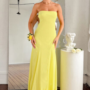Myka Yellow Strapless Maxi Dress