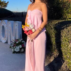 Myrna Pink Strapless Top