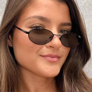 Otra Eyewear Rosie Black Oval Sunglasses