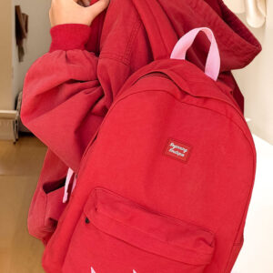 Pink Star Burgundy Backpack