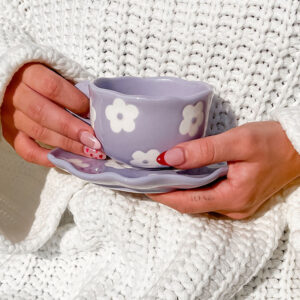 Posy Purple Mug Set