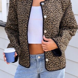 Robbie Leopard Print Quilted Jacket
